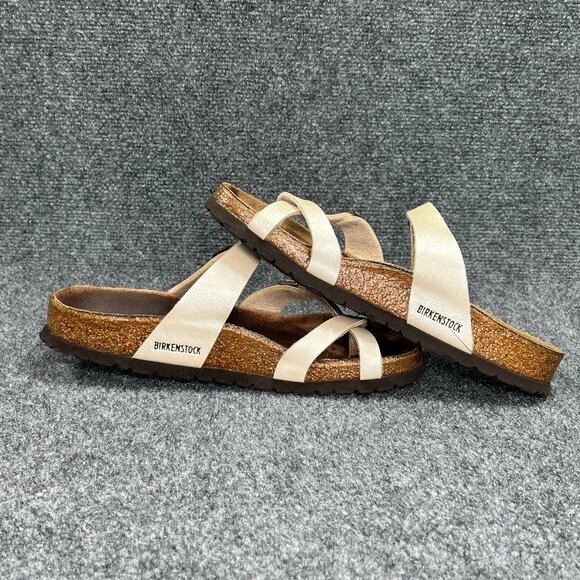 Birkenstock Mayari Sandals Womens Size 7 Cream Birko-Flor Buckle Strap Flip Flop - Picture 7 of 12